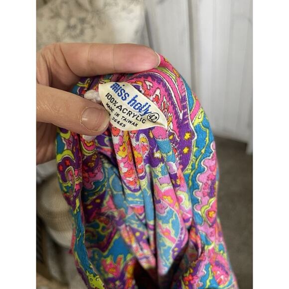 Vintage Miss Holly Women's Button Up Sz 42 Psychedelic Festival Hippie Floral - Picture 3 of 7
